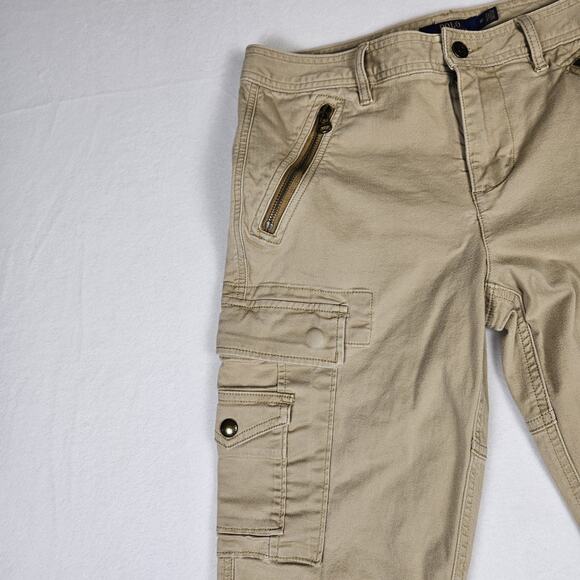 Polo Ralph Lauren Womens Cargo Pant Safari Utility Khaki Outdoor Pockets Tan 10 - Picture 5 of 16